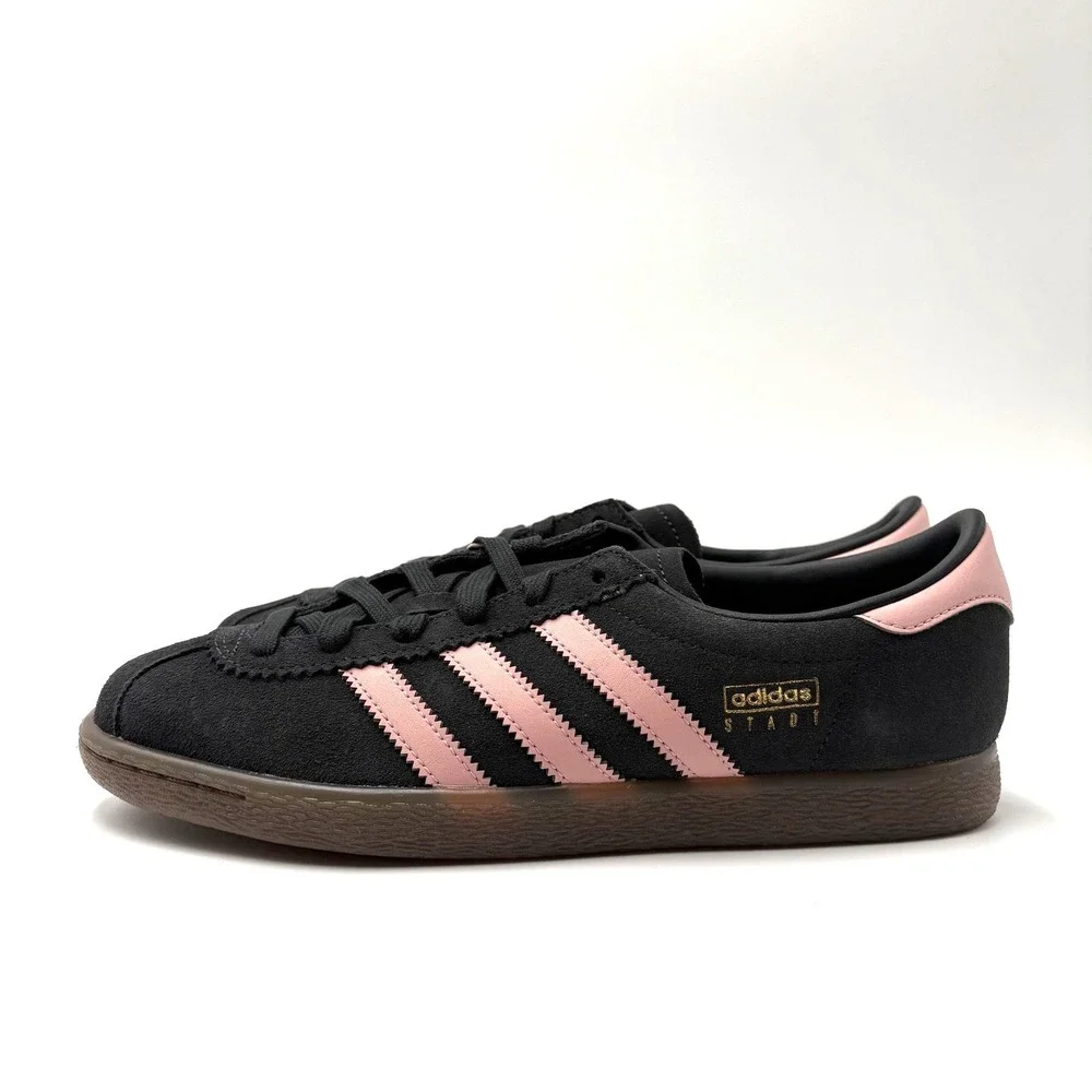 Adidas Originals Women's Size 7 Stadt Carbon/Gum Pink Shoes Sneakers JQ9018 NEW